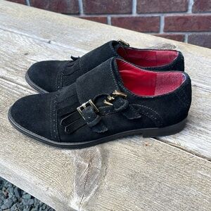 Tommy Hilfiger Women’s Cuddle Flat Black Suede Shoe Size 5.5